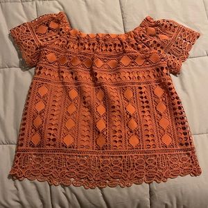 Maurices lined crochet shirt top